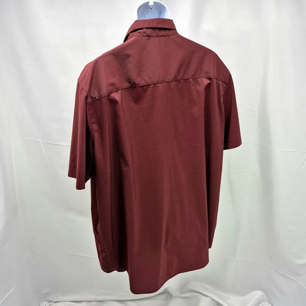 Swiss Tech Men's Maroon Performance Short Sleeve Button Down Shirt 3X